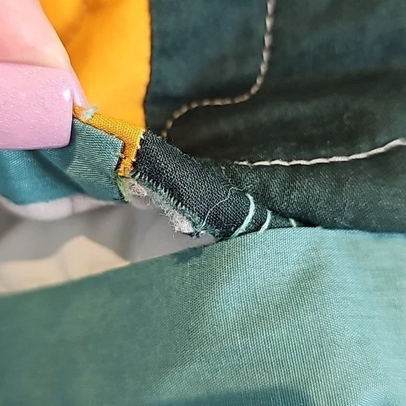 Quilted Patchwork Handmade Pillow Shams Pillowcases Set of 2 Ruffle Multi-Color - Picture 8 of 8